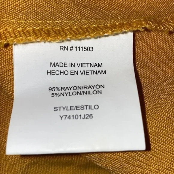 Lily Black Mustard Tunic Blouse Dress Oversized Buttons Women’s Size Small - Picture 13 of 13